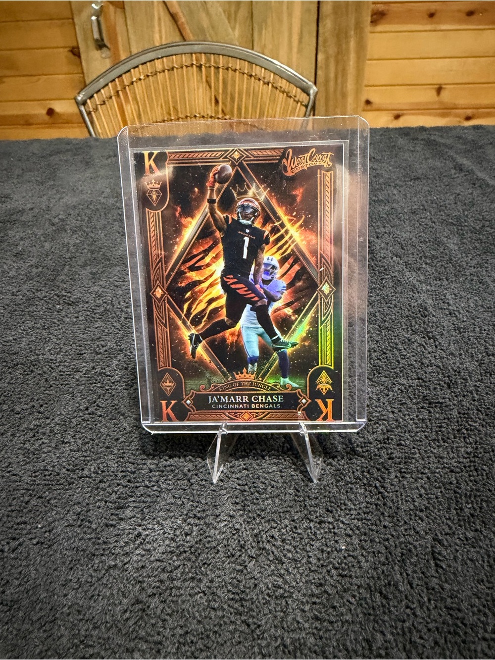 Ja'Marr Chase Football Card - Black & Orange Holographic